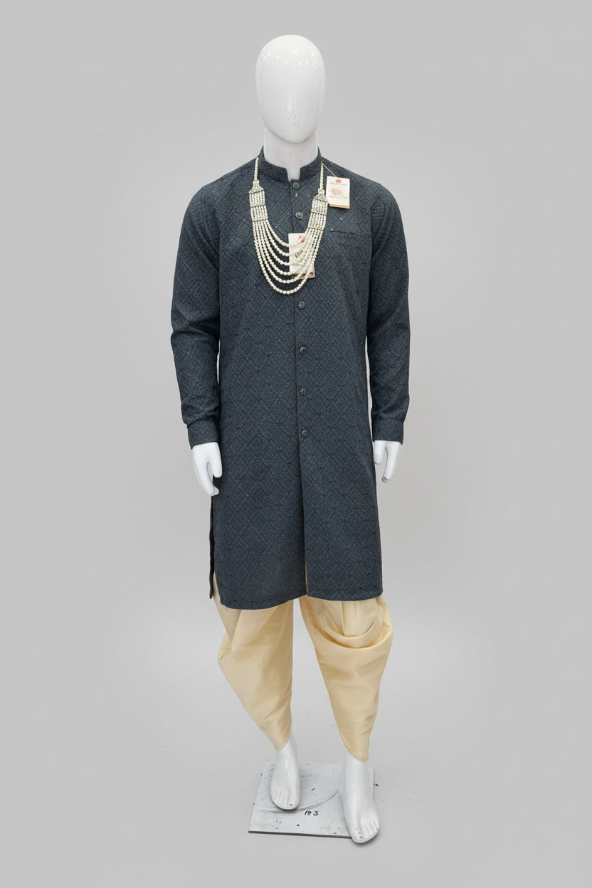 gray colour luckonow sequence kurta
